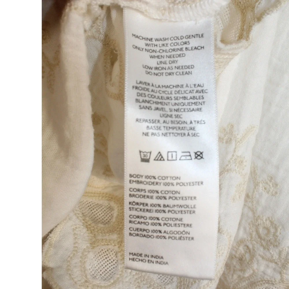 Free People Sunny Days Embroidered Cotton Cami Top in Ivory Size Large NWOT - Picture 8 of 8